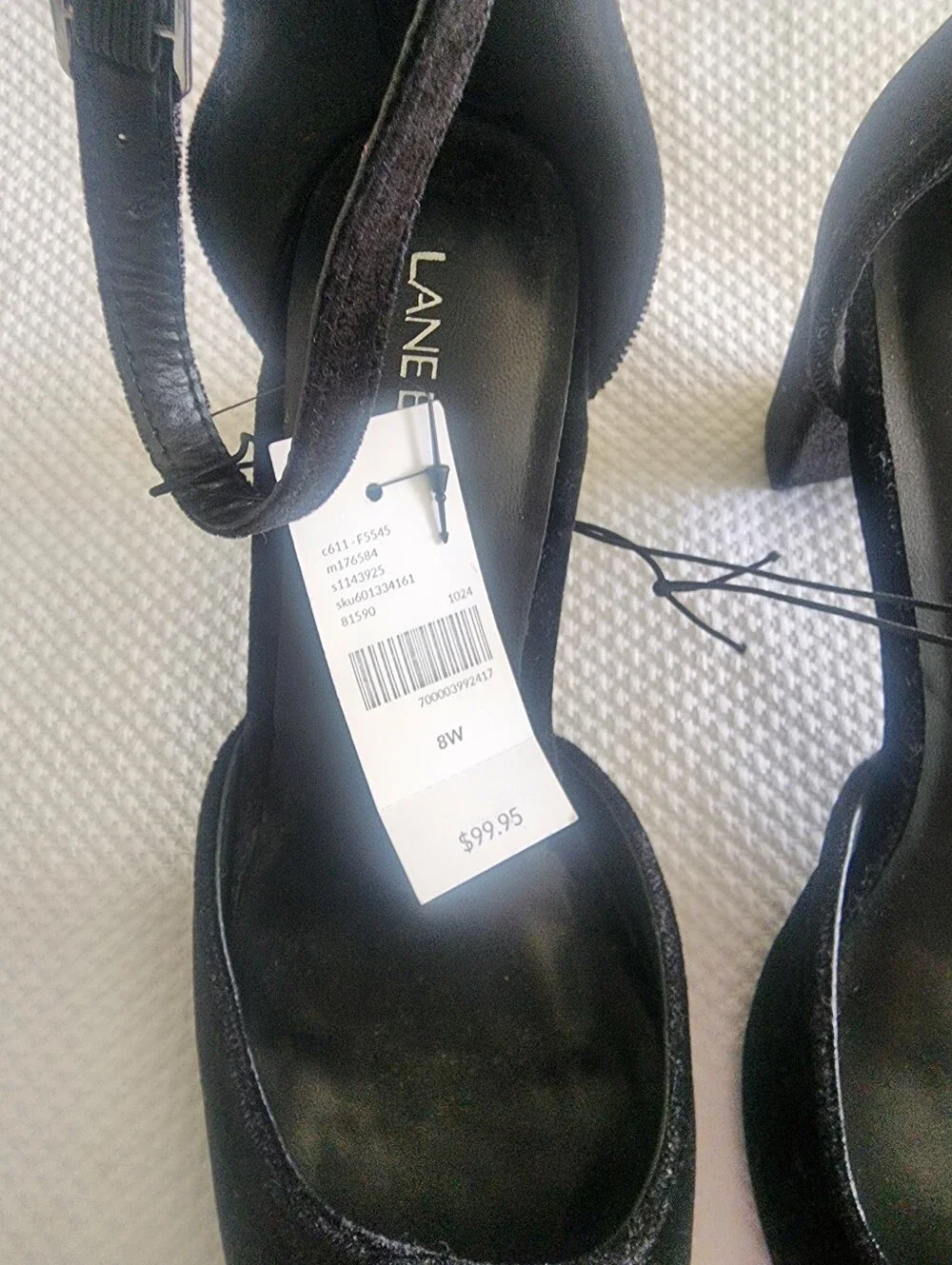 Lane Bryant Black Velvet Pointed-Toe Heels with Rosette